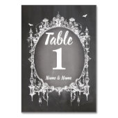 Tafelnummers Bruiloft Gotisch Lijst Halloween Kaar (Achterkant)