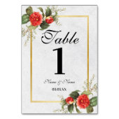 Tafelnummers Bruiloft Kerstmis Feestelijk Rood Gou (Voorkant)