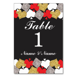 Tafelnummers Bruiloft Las Vegas Casino Party