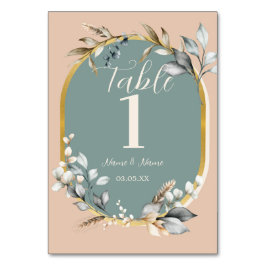 Tafelnummers Bruiloft Romantische Neutrals Blauwgr