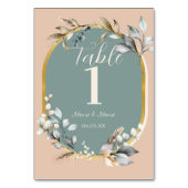 Tafelnummers Bruiloft Romantische Neutrals Blauwgr (Achterkant)