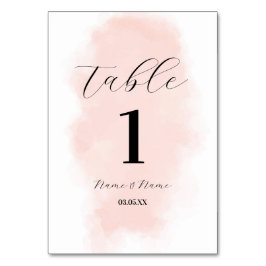 Tafelnummers Bruiloft Waterverf Perzik Wassen
