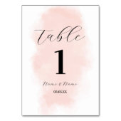 Tafelnummers Bruiloft Waterverf Perzik Wassen (Voorkant)