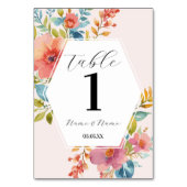 Tafelnummers Bruiloft Zomer Bloemen Modern (Achterkant)