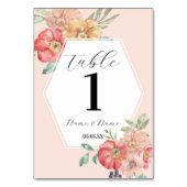 Tafelnummers Bruiloft Zomer Bloemen Waterverf (Achterkant)