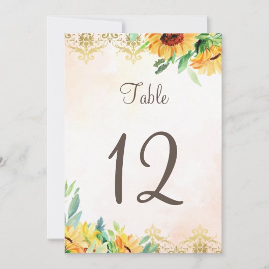 Tafelnummers bruinzonnebloemen (Voorkant)