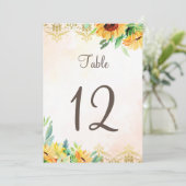 Tafelnummers bruinzonnebloemen (Staand voorkant)