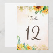 Tafelnummers bruinzonnebloemen (Voorkant / Achterkant)