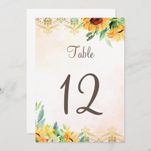 Tafelnummers bruinzonnebloemen (Voorkant / Achterkant)