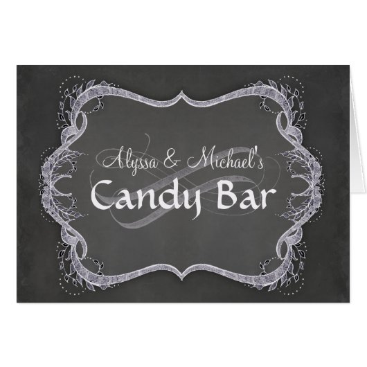 Tafelnummers - Chalkboard Typographic Leaf Swirl (Voorkant Horizontaal)