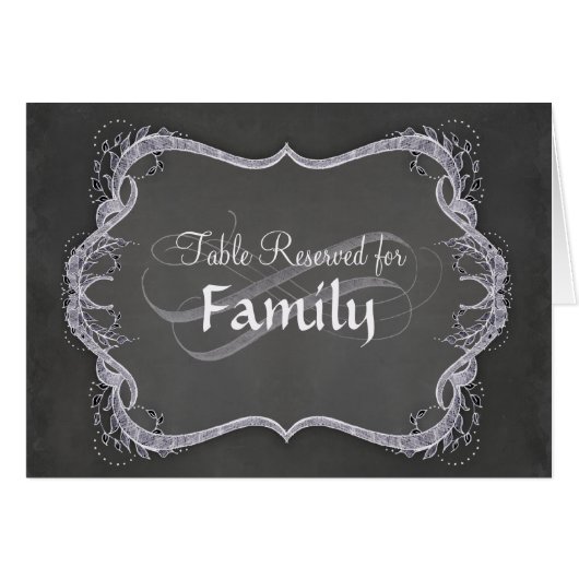 Tafelnummers - Chalkboard Typographic Leaf Swirl (Voorkant Horizontaal)