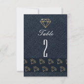 Tafelnummers Denim & Diamonds Goud & Blauw Feest (Achterkant)
