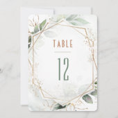 Tafelnummers goud en groen geometrisch huwelijk (Voorkant)