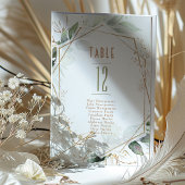 Tafelnummers goud en groen geometrisch huwelijk