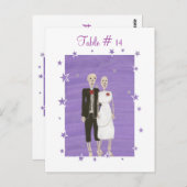 Tafelnummers, Halloween Bruiloft Skelet Paar Briefkaart (Voorkant / Achterkant)