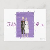 Tafelnummers, Halloween Bruiloft Skelet Paar Briefkaart (Achterkant)