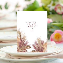 Tafelnummers Kaart Pampas Elegance Mauve Roze