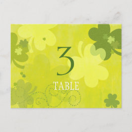 Tafelnummers Kaart speelse Ierse Shamrocks Wedding