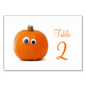 Tafelnummers Kaarten met grappige pompoen (Voorkant)