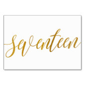 Tafelnummers - Luxe Typografie - Faux Gold Foil 17 (Achterkant)