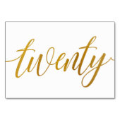 Tafelnummers - Luxe Typografie - Faux Gold Foil 20 (Achterkant)