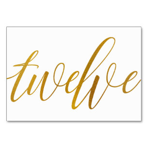 Tafelnummers - Luxe Typografie - Faux Gold Folie 1