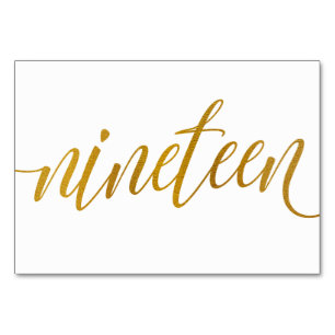 Tafelnummers - Luxe Typografie - Faux Gold Folie 1