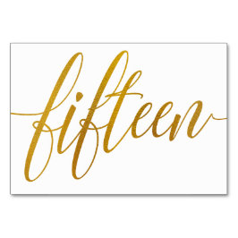 Tafelnummers - Luxe Typografie - Faux Gold Folie 1