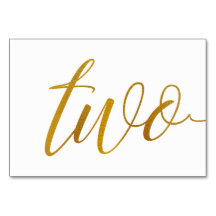 Tafelnummers - Luxe Typografie (Faux Gold Folie) 2