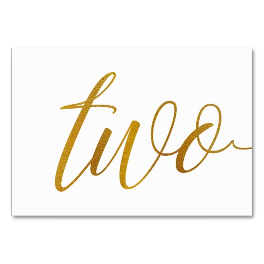 Tafelnummers - Luxe Typografie (Faux Gold Folie) 2 (Voorkant)