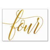 Tafelnummers - Luxe Typografie (Faux Gold Folie) 4 (Achterkant)