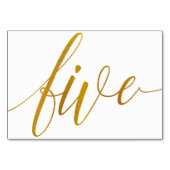 Tafelnummers - Luxe Typografie (Faux Gold Folie) 5 (Voorkant)