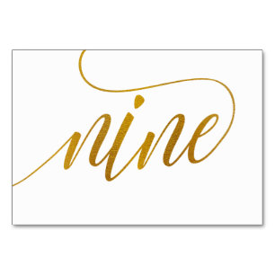 Tafelnummers - Luxe Typografie (Faux Gold Folie) 9