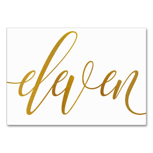 Tafelnummers - Luxe typografie - Nep goud folie 11 (Voorkant)