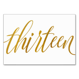 Tafelnummers - Luxe typografie - Nep goud folie 13