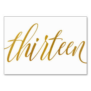 Tafelnummers - Luxe typografie - Nep goud folie 13