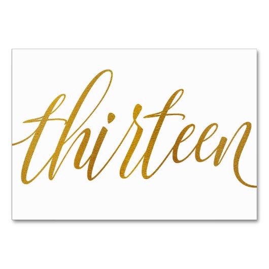 Tafelnummers - Luxe typografie - Nep goud folie 13 (Voorkant)
