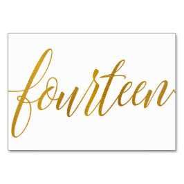 Tafelnummers - Luxe typografie - Nep goud folie 14
