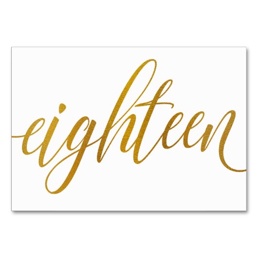 Tafelnummers - Luxe typografie - Nep goud folie 18 (Voorkant)