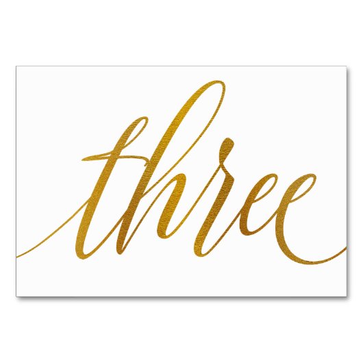 Tafelnummers - Luxe typografie (nep goud folie) 3 (Voorkant)