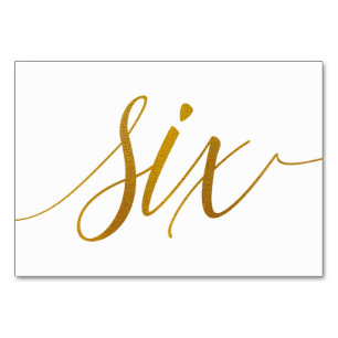 Tafelnummers - Luxe typografie (nep goud folie) 6