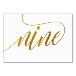 Tafelnummers - Luxe typografie (nepgoud folie) 9