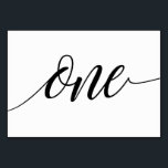 Tafelnummers - Luxe Typografie (zwart) 1<br><div class="desc">Tabel Nummer 1: Deze luxe elegante kalligrafie landschap tabel nummer kaart is ingesteld in zwart, maar u kunt het veranderen in elke kleur die u wilt alleen door het veranderen van de achtergrond kleur. **HOE DE ONTWERPKLEUR TE WIJZIGEN (Het woord "RSVP")** 1) Klik op de Button "Personaliseren". 2) Klik onderaan...</div>