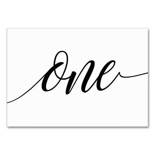 Tafelnummers - Luxe Typografie (zwart) 1 (Voorkant)