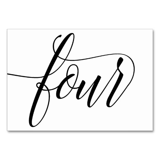 Tafelnummers - Luxe Typografie (zwart) 4 (Voorkant)
