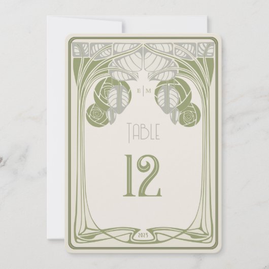 Tafelnummers Mackintosh Trees Sage Groen (Voorkant)