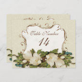 Tafelnummers Magnolia wervelingen Damask Kaart (Voorkant / Achterkant)