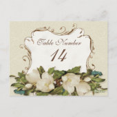 Tafelnummers  Magnolia wervelingen Damask Kaart (Achterkant)