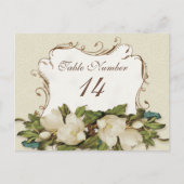 Tafelnummers Magnolia wervelingen Damask Kaart (Voorkant)