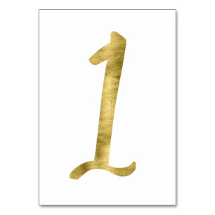 Tafelnummers met Gold Foil-effect nummer 1